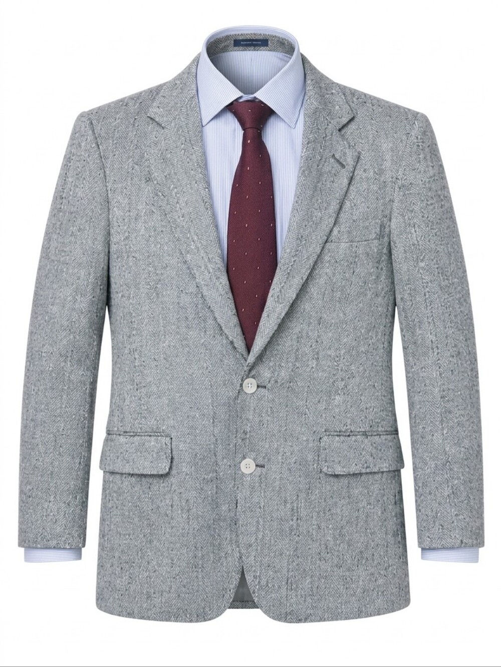 Yorkshire Square Blazer 40R Gray Herringbone 100% Silk Sport Coat Jacket Classic